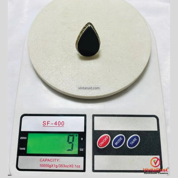 Black Onyx Stone Ring: Unisex Adjustable Rings For Gift - Picture 6 of 6